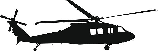 Helicopter Silhouette Military helicopter silhouette. us military silhouette stock illustrations