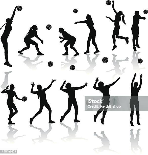 バレーボール選手女性 - スポーツ バレーボールのベクターアート素材や画像を多数ご用意 - スポーツ バレーボール, バレーボールのボール, シルエット