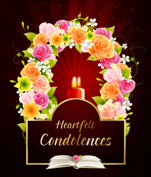 Vector illustration of Condolences with Candles