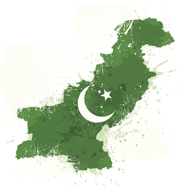 Vector illustration of Grungy Pakistan map