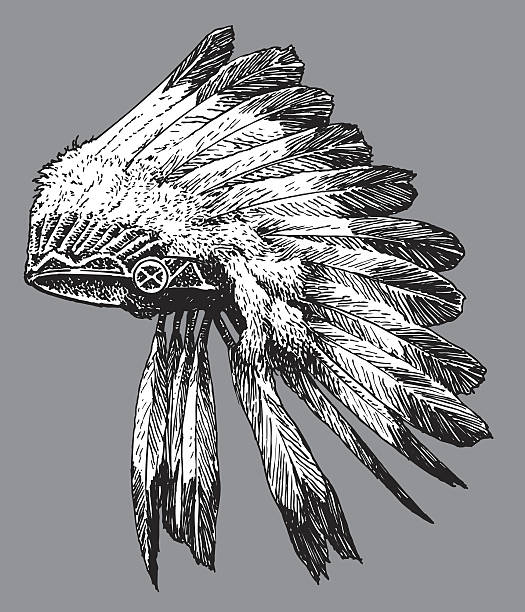 Headdress - American Indian Headdress - American Indian. Pen and ink illustration of an American Indian headdress. Check out my "Americana" light box for more. apache culture stock illustrations