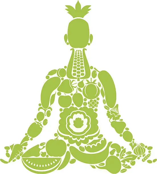 Vector illustration of Vegetarian yoga