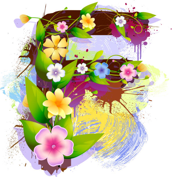 istock Capital Letter F, created by flowers and leaves 455440927
