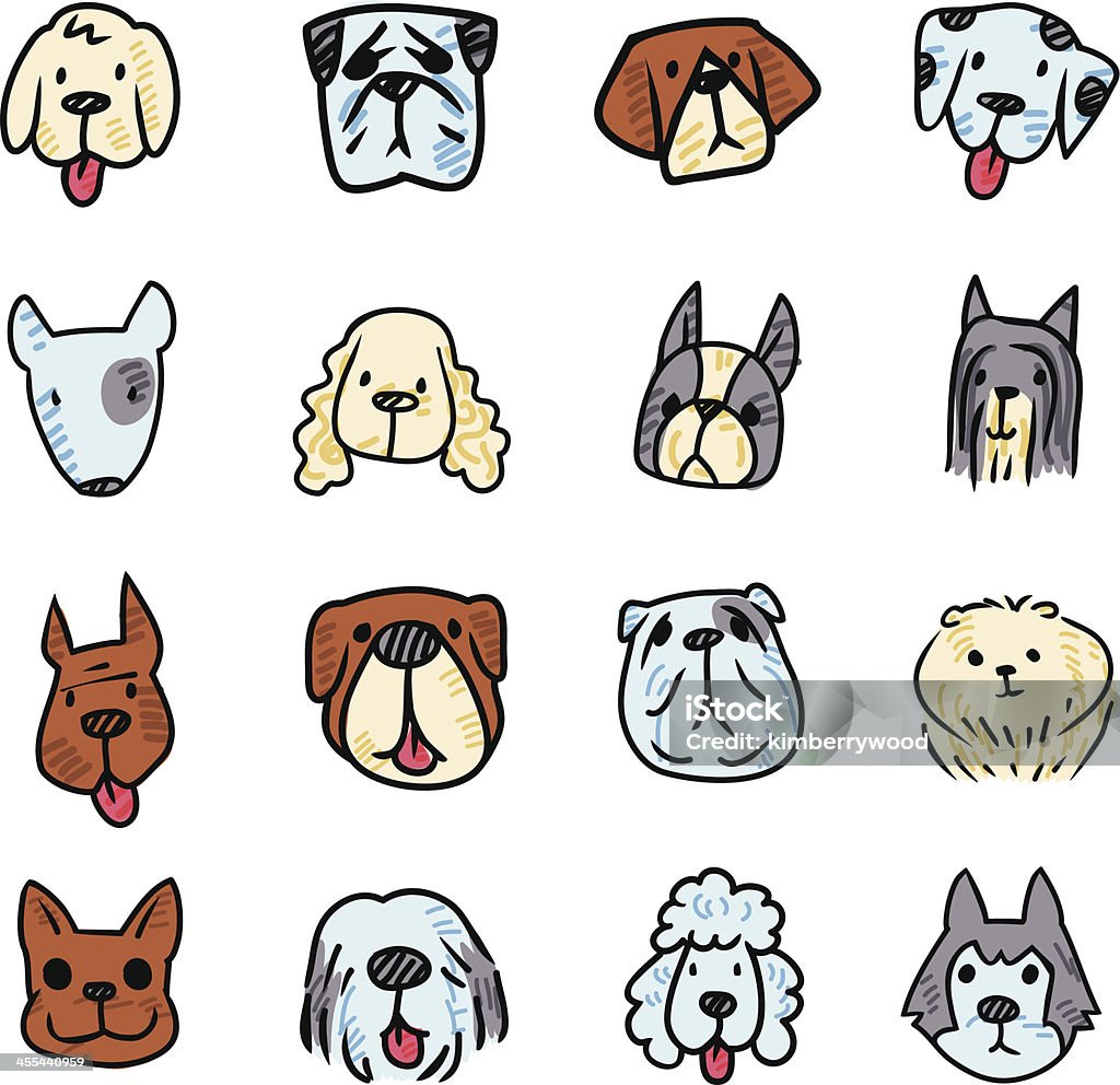 Dog Icon Vector File of Doodle Dog Breed Icon Set Dog stock vector