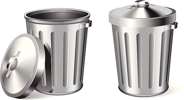 Trash Can Household Objects zinc stock illustrations