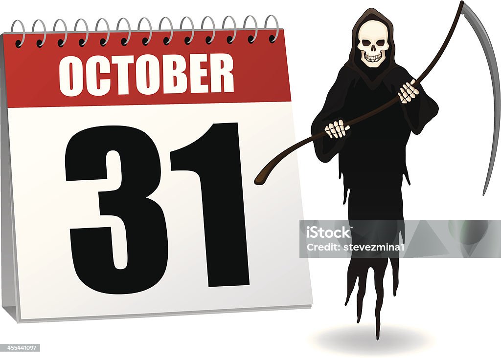 Calendário de Halloween - Vetor de A Morte royalty-free