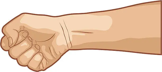 Vector illustration of Holding Fist