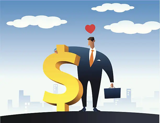 Vector illustration of money lover