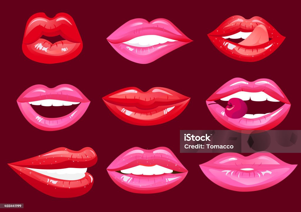 Sexy lèvres ensemble - clipart vectoriel de Femmes libre de droits