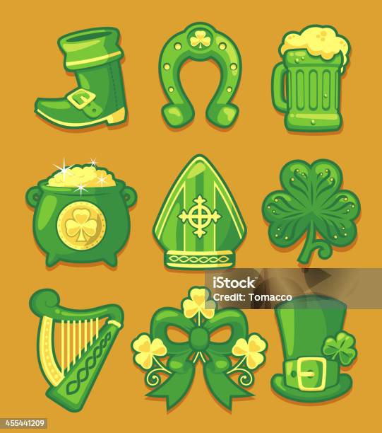 Éléments De La Saintpatrick Vecteurs libres de droits et plus d'images vectorielles de Jour - Jour, Bière, Boucle - Accessoire