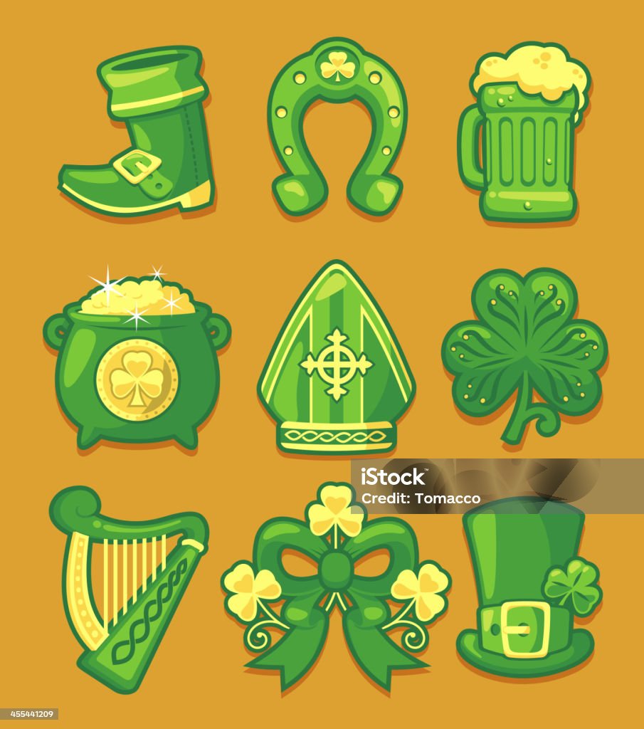 Elementi St Patricks Day - arte vettoriale royalty-free di Giorno