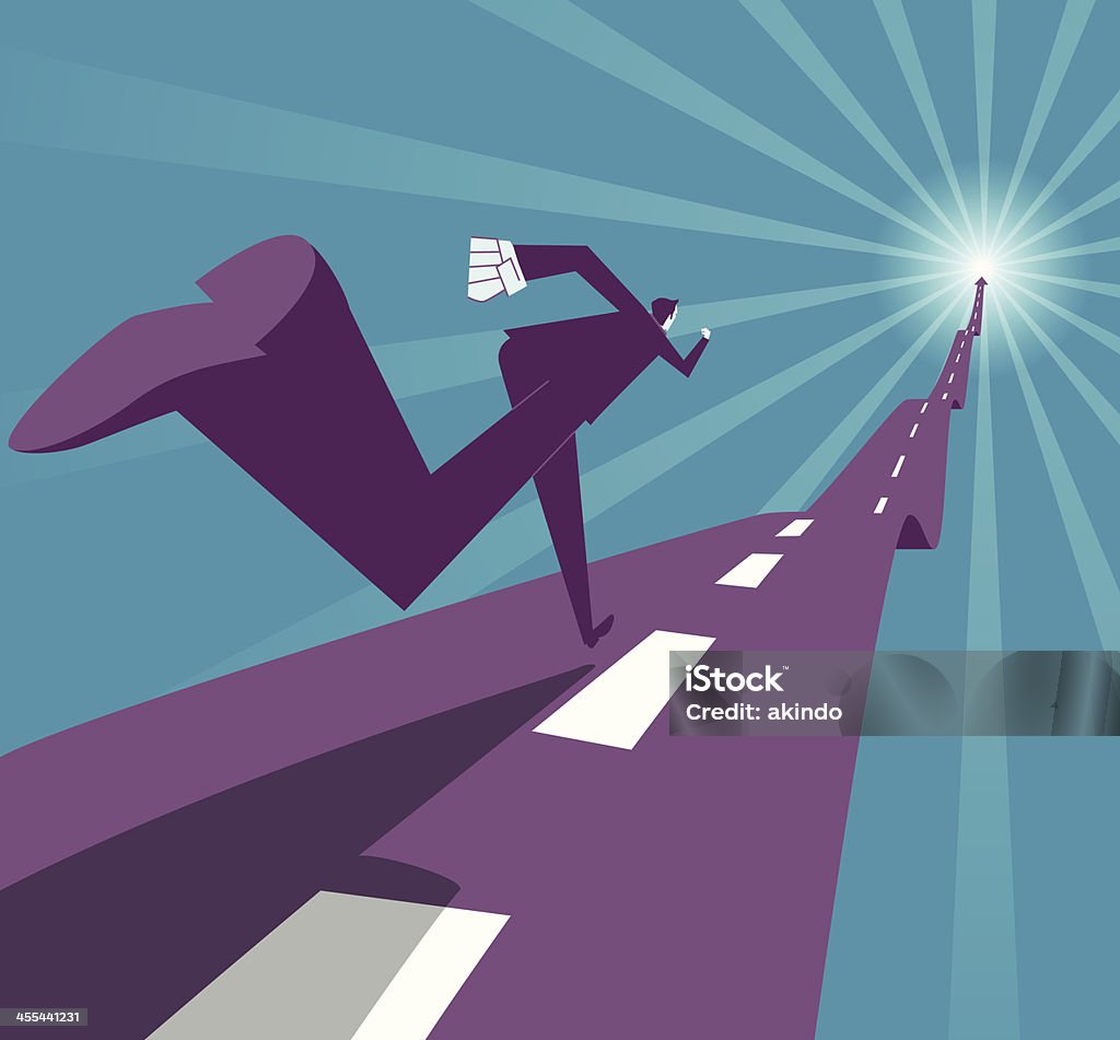 Imagem abstracta de um Empresário a correr em uma estrada - Royalty-free Negócios arte vetorial