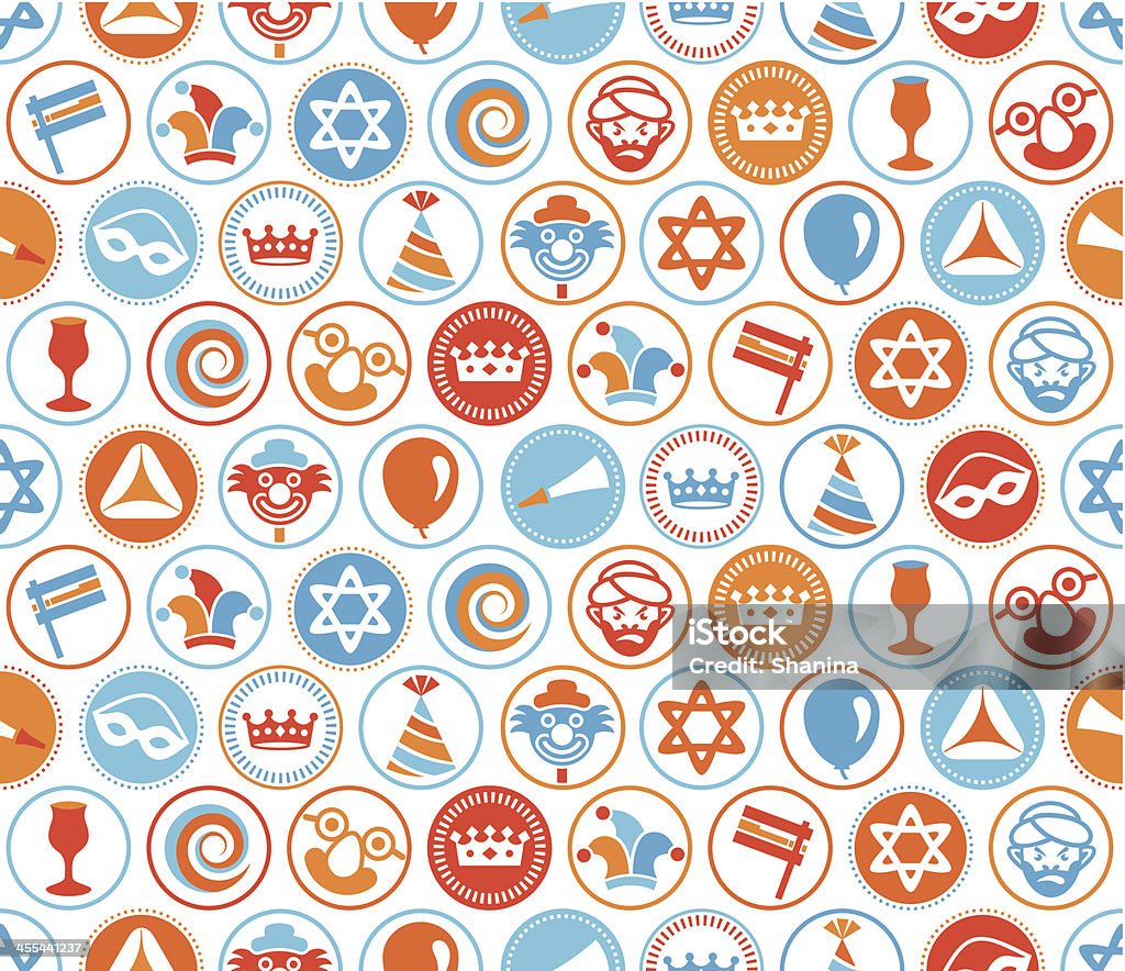 Purim Kreisen Nahtlose Muster - Lizenzfrei Bildhintergrund Vektorgrafik