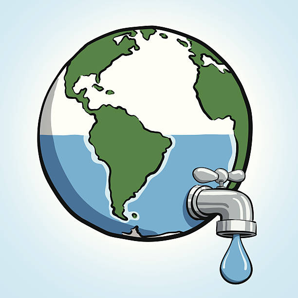 water conservation - sustainable resources water conservation water faucet stock-grafiken, -clipart, -cartoons und -symbole