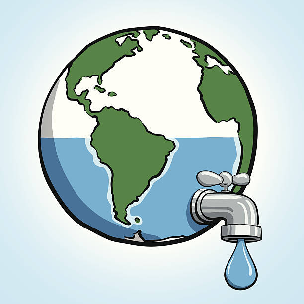 水の保全 - sustainable resources water conservation water faucet点のイラスト素材／クリップアート素材／マンガ素材／アイコン素材