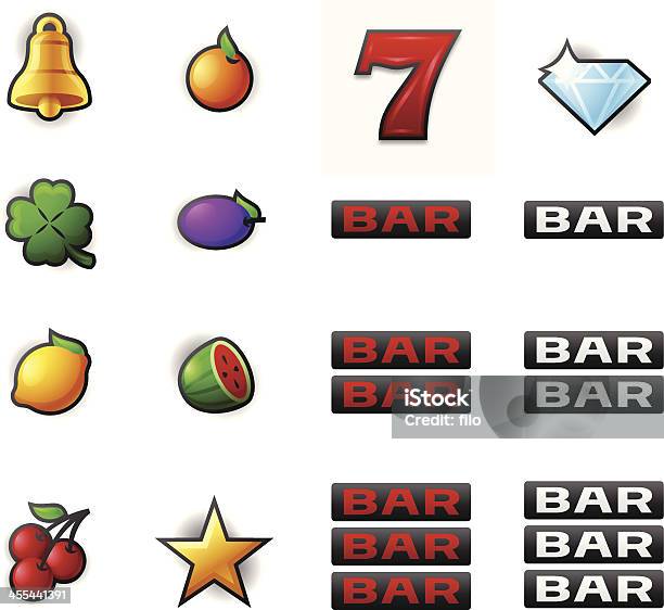 Gambling Slot Machine Symbols Stock Illustration - Download Image Now - Slot Machine, Icon Symbol, Luck