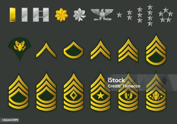 Us Army Enlisted Ranks Stock Illustration - Download Image Now - Armed Forces Rank, Military, US Military