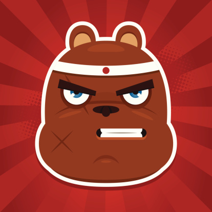 A angry japanese mammal with scars. Can be a kamikaze, or a furry martial arts master.
