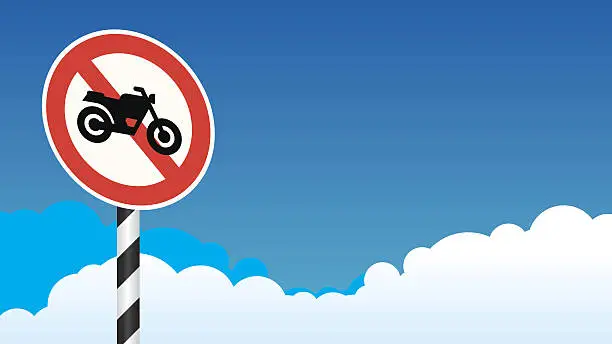 Vector illustration of No motorcycle sign