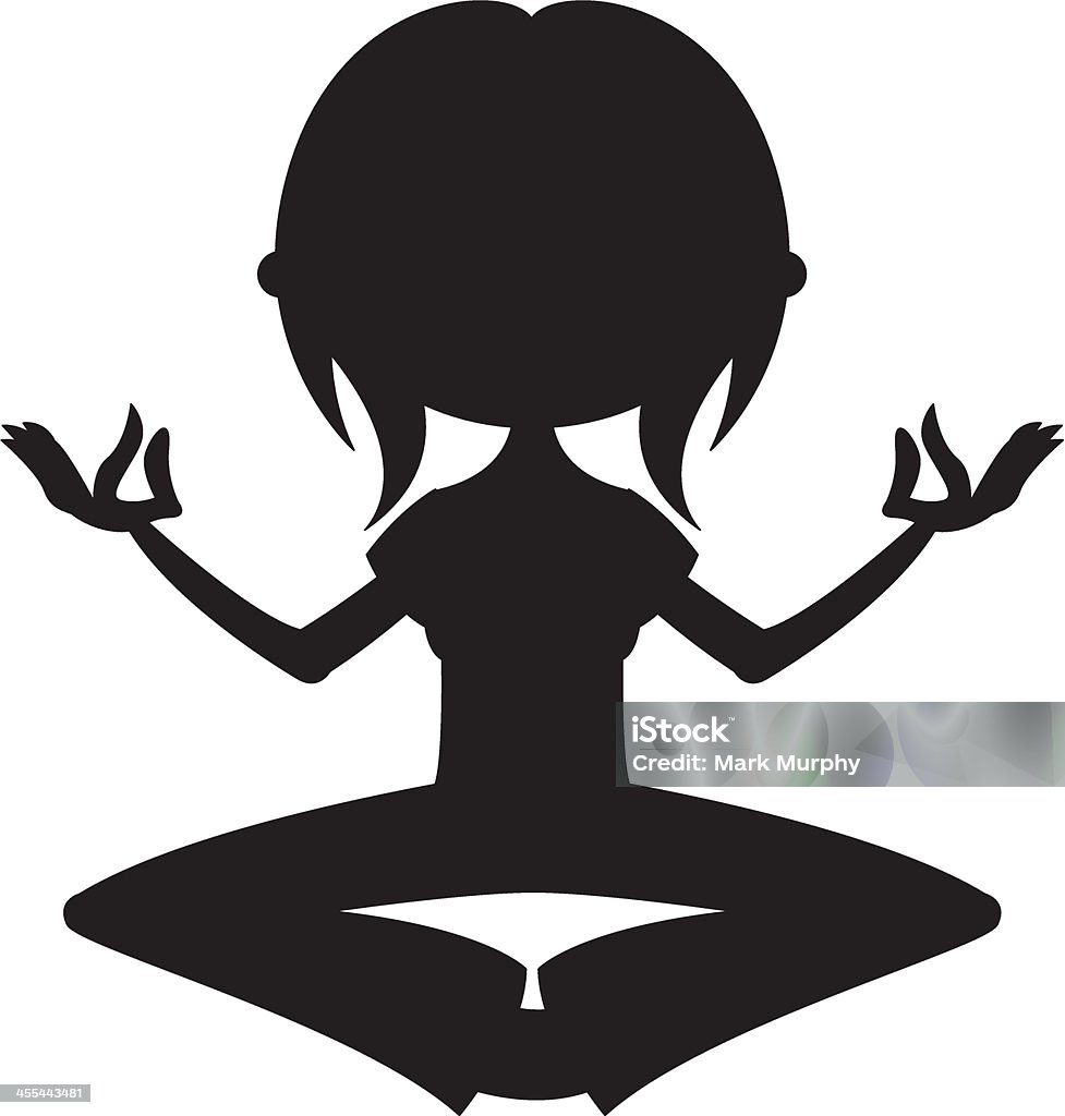 Fille Yoga Silhouette - clipart vectoriel de A la mode libre de droits