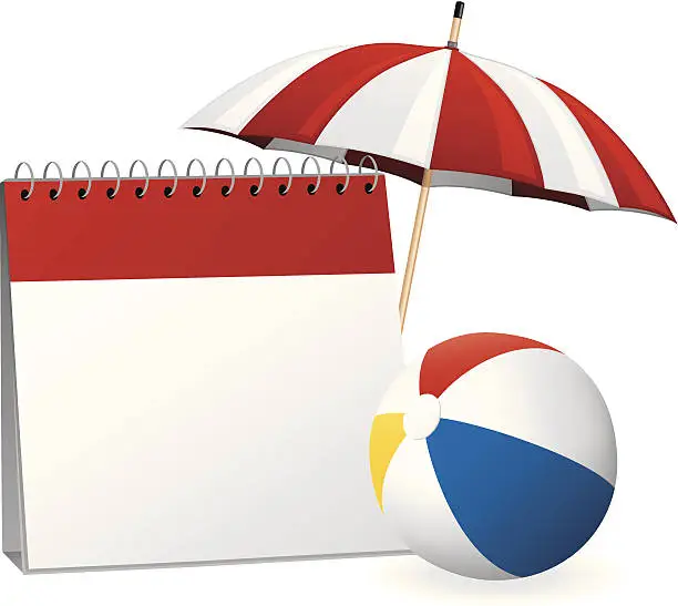 Vector illustration of Summer Calendar