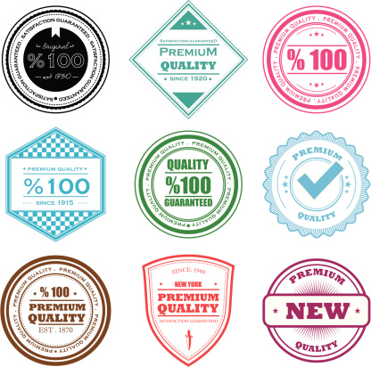 9 different quality control badges with text. Texts and other design elements are on different layers, grouped. Can be modified easily. Aics3 and Hi-res jpg files are also included.
