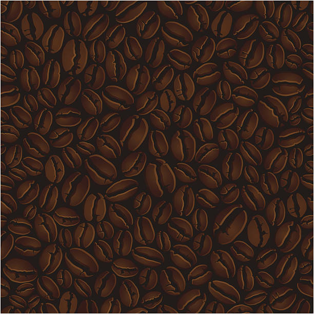ilustraciones, imágenes clip art, dibujos animados e iconos de stock de granos de café de fondo sin costuras - coffee beans