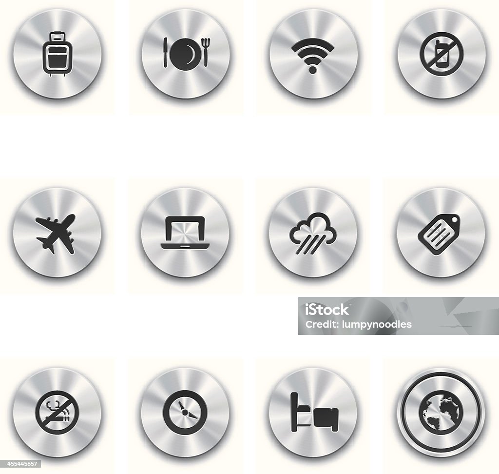 제강 항공 여행 버튼 - 로열티 프리 무선 기술 벡터 아트