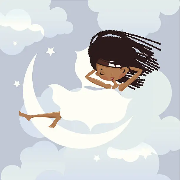 Vector illustration of Woman sleeping.