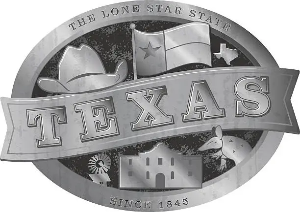 Vector illustration of Riteous Texas Belt Buckle