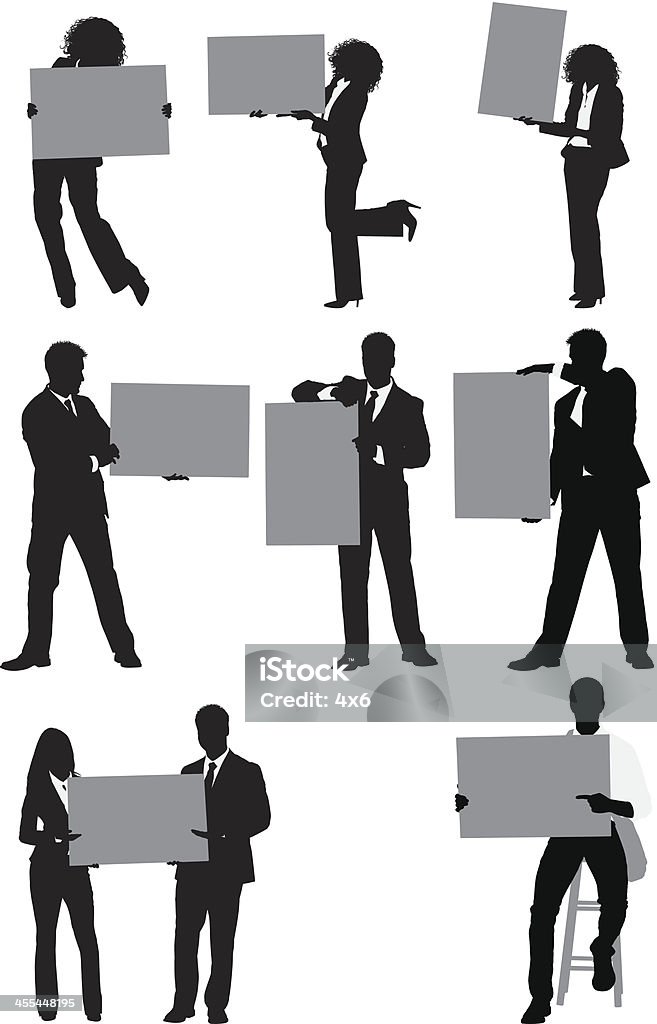 Business people with an empty placard Business people with an empty placardhttp://www.twodozendesign.info/i/1.png Holding stock vector