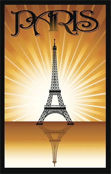 Vector illustration of Eiffel Tower - Paris France Background