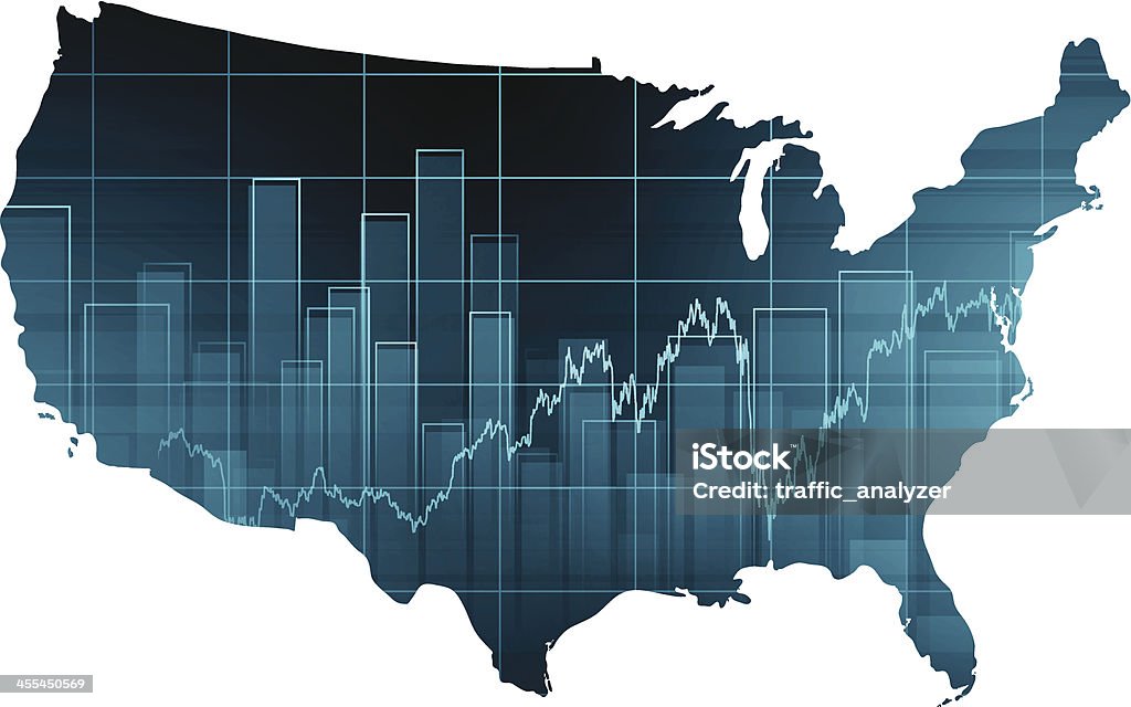 Giełda wykres w Stanach Zjednoczonych - Grafika wektorowa royalty-free (USA)