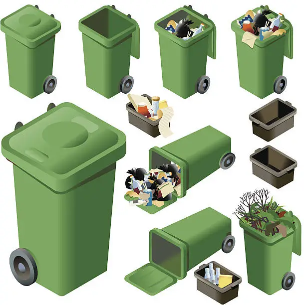 Vector illustration of Green waste