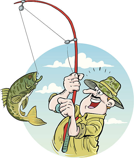 Fisherman Illustration of fisherman. big game fishing stock illustrations