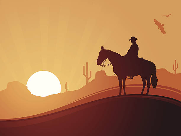 ilustraciones, imágenes clip art, dibujos animados e iconos de stock de cowboy de fondo - cowboy hat hat wild west black