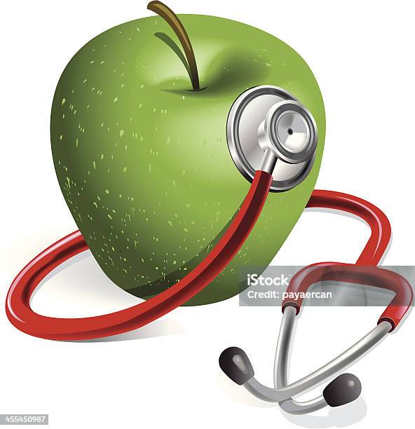 Gesunde Essen Stock Vektor Art und mehr Bilder von Krankheitsprävention - Krankheitsprävention, Apfel, Stethoskop