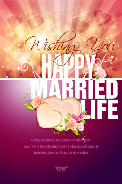ウェディンググリーティングカード - vertical wedding gold illuminated点のイラスト素材／クリップアート素材／マンガ素材／アイコン素材