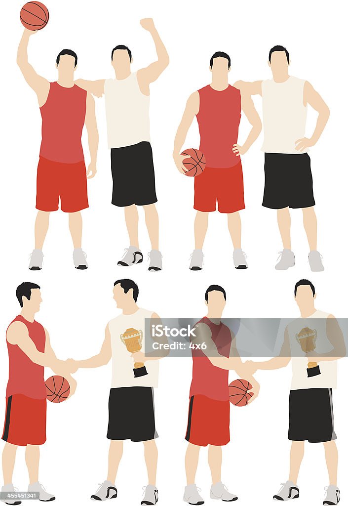 Plusieurs silhouettes de joueurs de basketball - clipart vectoriel de Joueur de basket-ball libre de droits