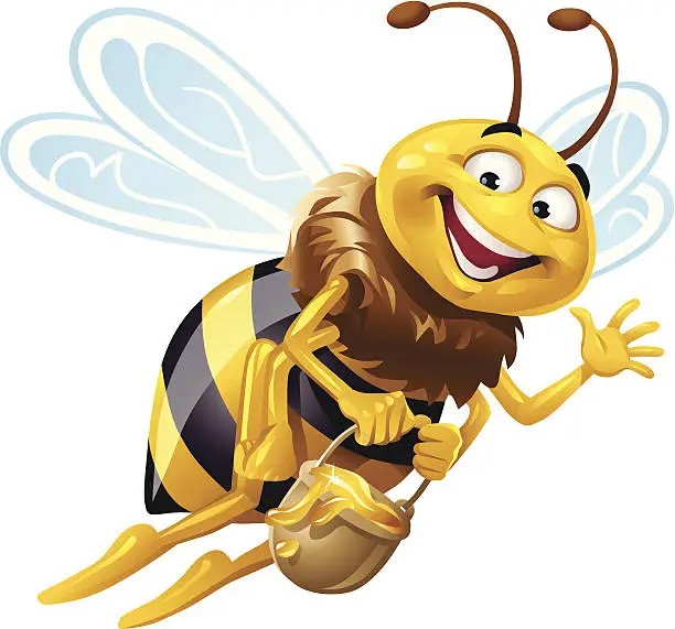 Vector illustration of Flying Bee