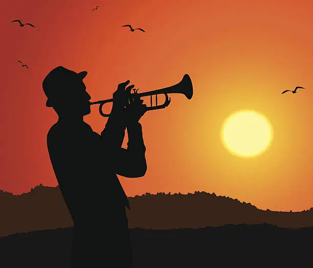 Vector illustration of trumpet player