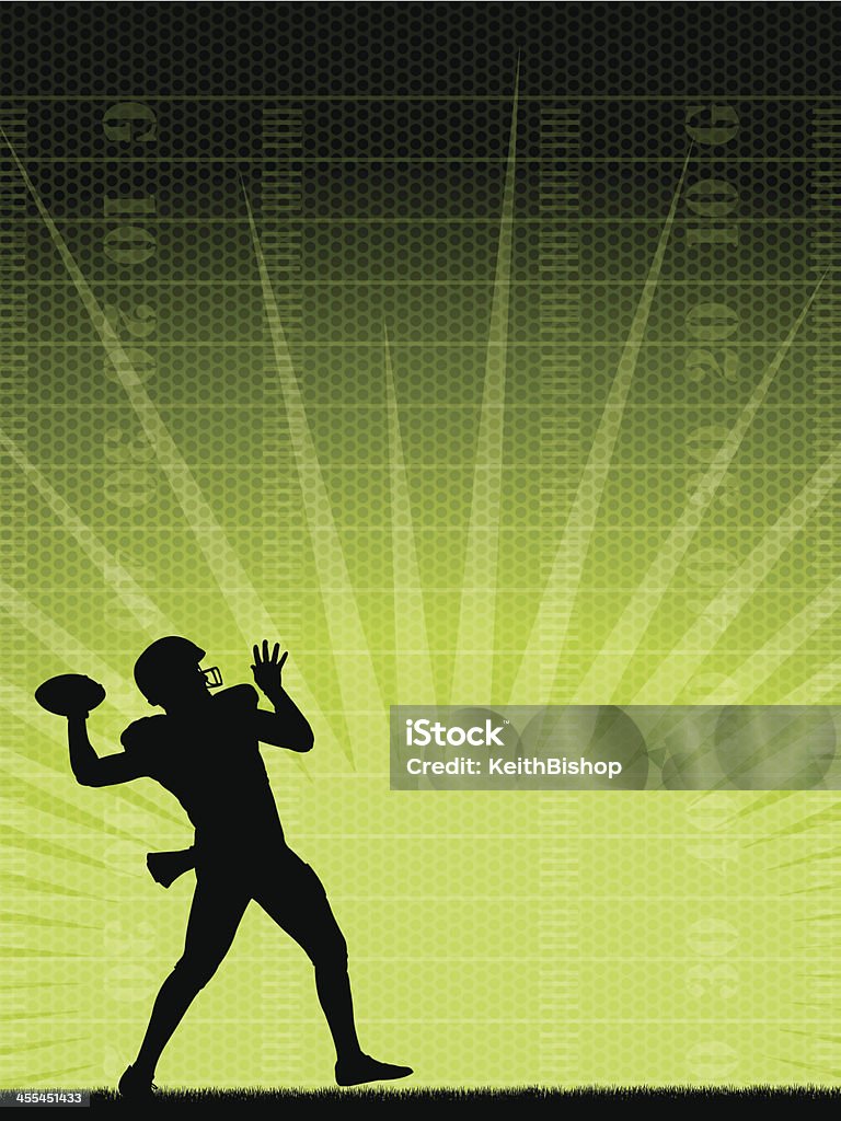 Quarterback au Football en arrière-plan - clipart vectoriel de Football américain libre de droits