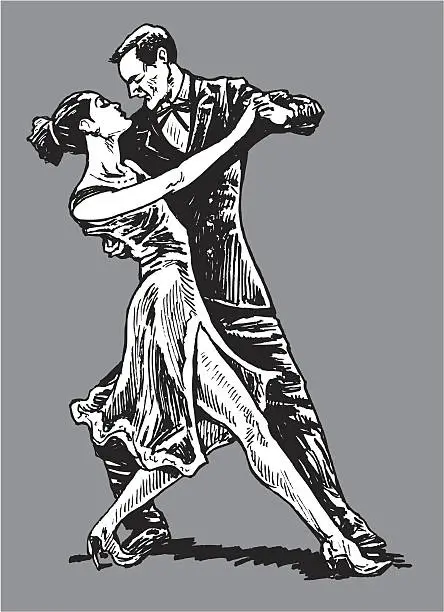 Vector illustration of Tango Dancers