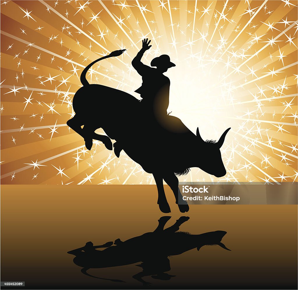 Bull Rider - Rodeo Cowboy Background Bull Rider - Rodeo Cowboy Background. Graphic silhouette illustrations of a bull rider for the rodeo. Check out my "Vectors Animals & Insects" light box for more. Bull Riding stock vector