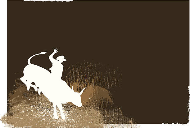 Bull Rider - Rodeo Cowboy Background Bull Rider - Rodeo Cowboy background. Graphic silhouette illustrations of a bull rider for the rodeo or cowboy. Check out my "Vectors Animals & Insects" light box for more. rodeo stock illustrations