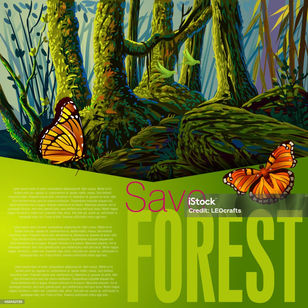 Wunderschönen Forest - Lizenzfrei Naturwald Vektorgrafik