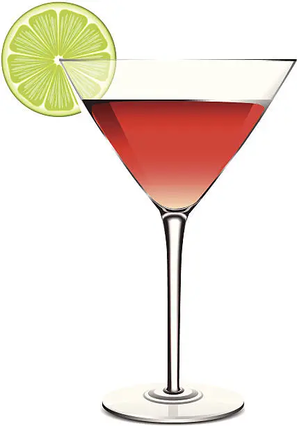 Vector illustration of Cosmopolitan with Lime
