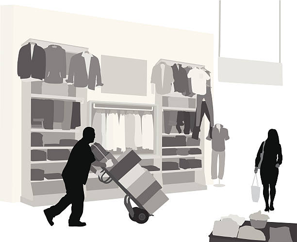 lieferanten - store silhouette retail manual worker stock-grafiken, -clipart, -cartoons und -symbole