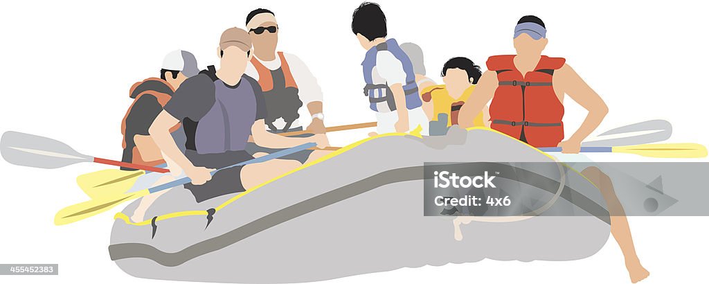 Immagine di persone rafting - arte vettoriale royalty-free di Rafting