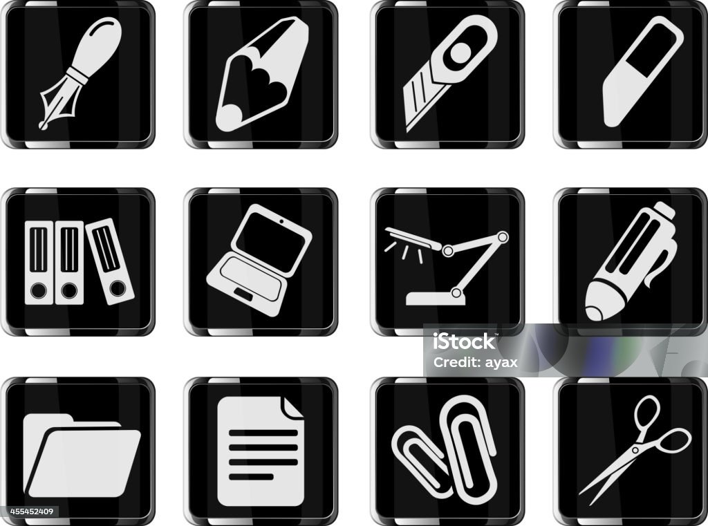 vector iconos de oficina - arte vectorial de Archivo libre de derechos